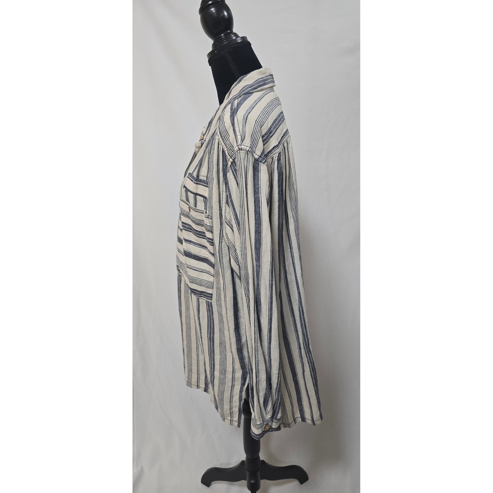 We The Free People Revolve women L summer breeze stripe linen blend blouse - Picture 8 of 11